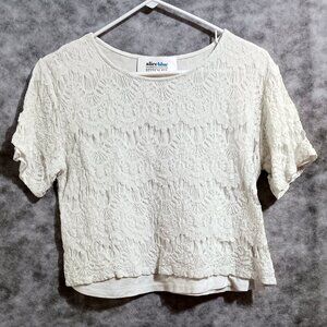 Alice Blue Stitch Fix lacy top Women's Sz L lined
